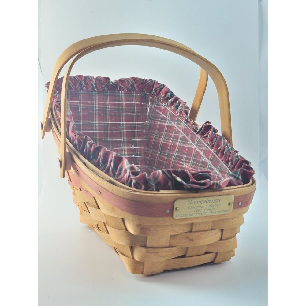 Longaberger Christmas Collection 1991 Yuletide Traditions Basket Liner Protector